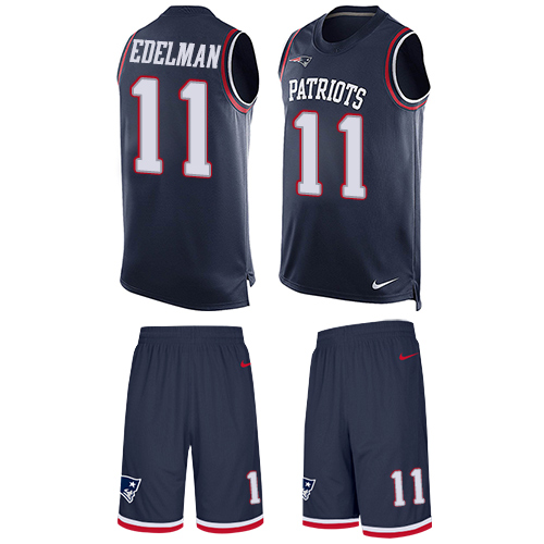 Nike New England Patriots #11 Julian Edelman Navy Blue Team Color Men’s Stitched NFL Limited Tank Top Suit Jersey