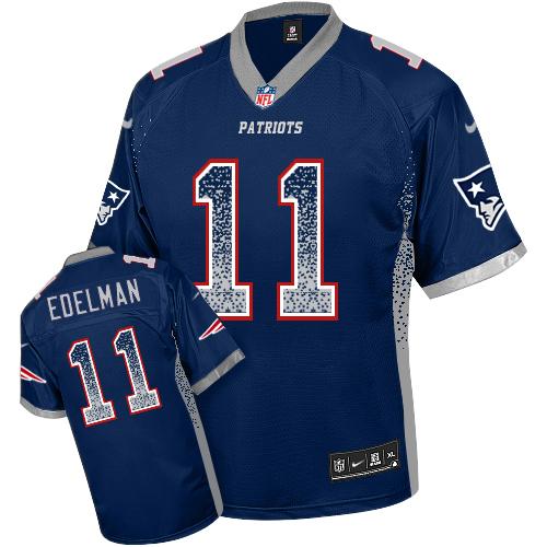 Nike New England Patriots #11 Julian Edelman Navy Blue Team Color Men’s Stitched NFL Elite Drift Fashion Jersey