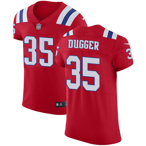 Nike New England Patriots #35 Kyle Dugger Red Alternate Men’s Stitched NFL New Elite Jersey