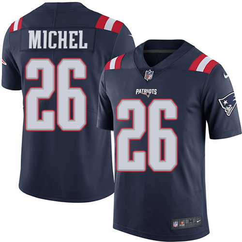 Nike New England Patriots #26 Sony Michel Navy Blue Men’s Stitched NFL Limited Rush Jersey