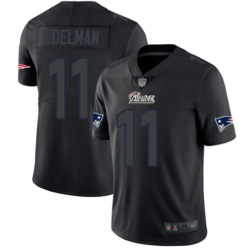 Nike New England Patriots #11 Julian Edelman Black Men’s Stitched NFL Limited Rush Impact Jersey