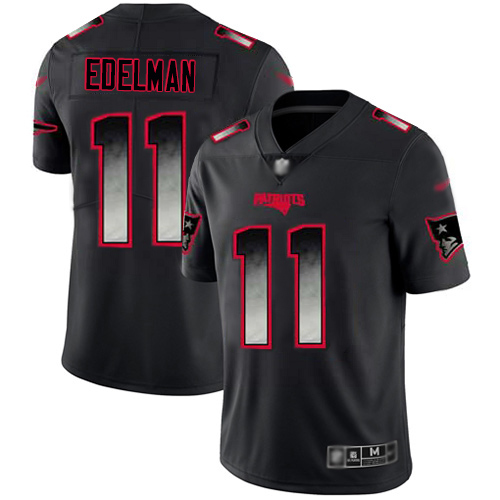 Nike New England Patriots #11 Julian Edelman Black Men’s Stitched NFL Vapor Untouchable Limited Smoke Fashion Jersey