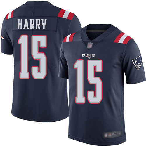 Nike New England Patriots #15 N’Keal Harry Navy Blue Men’s Stitched NFL Limited Rush Jersey
