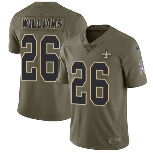 Nike New Orleans Saints #26 P.J. Williams Olive Men’s Stitched NFL Limited 2017 Salute To Service Jersey