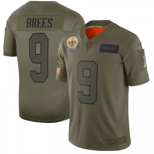 Nike New Orleans Saints #9 Drew Brees Camo Men’s Stitched NFL Limited 2019 Salute To Service Jersey