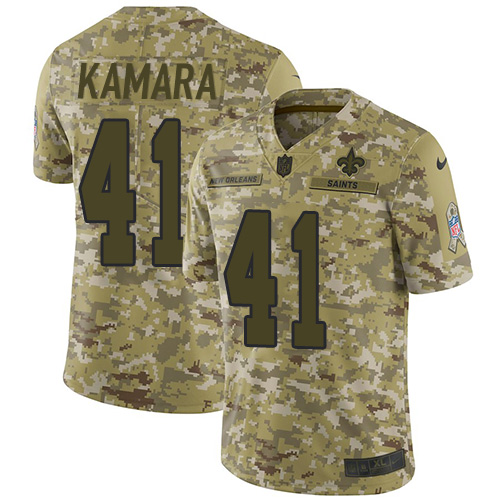 Nike New Orleans Saints #41 Alvin Kamara Camo Men’s Stitched NFL Limited 2018 Salute To Service Jersey