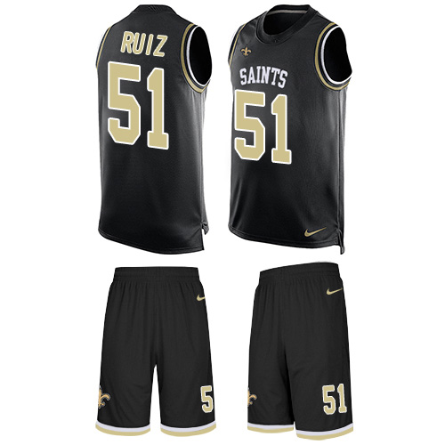 Nike New Orleans Saints #51 Cesar Ruiz Black Team Color Men’s Stitched NFL Limited Tank Top Suit Jersey
