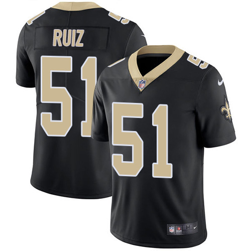 Nike New Orleans Saints #51 Cesar Ruiz Black Team Color Men’s Stitched NFL Vapor Untouchable Limited Jersey