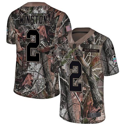 Nike New Orleans Saints #2 Jameis Winston Camo Men’s Stitched NFL Limited Rush Realtree Jersey