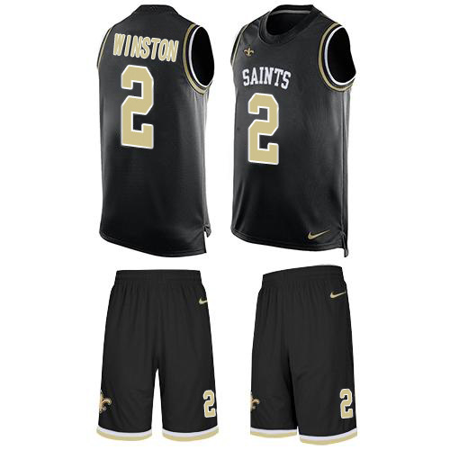 Nike New Orleans Saints #2 Jameis Winston Black Team Color Men’s Stitched NFL Limited Tank Top Suit Jersey