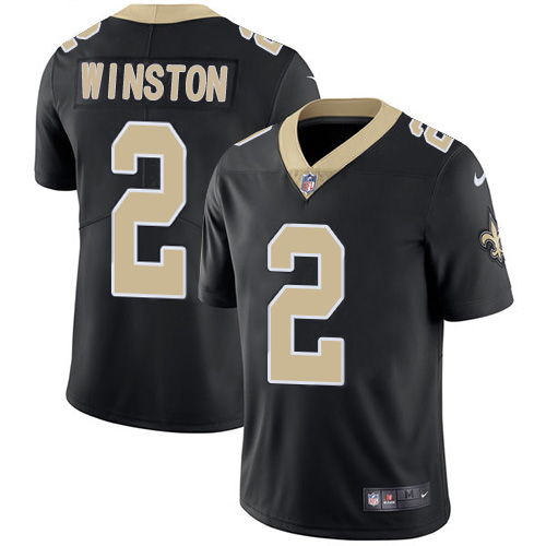 Nike New Orleans Saints #2 Jameis Winston Black Team Color Men’s Stitched NFL Vapor Untouchable Limited Jersey