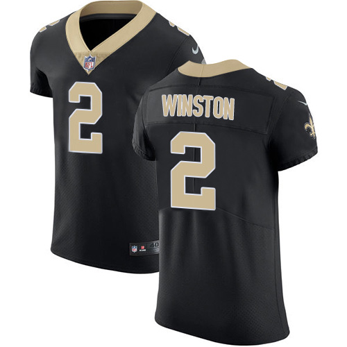 Nike New Orleans Saints #2 Jameis Winston Black Team Color Men’s Stitched NFL Vapor Untouchable Elite Jersey