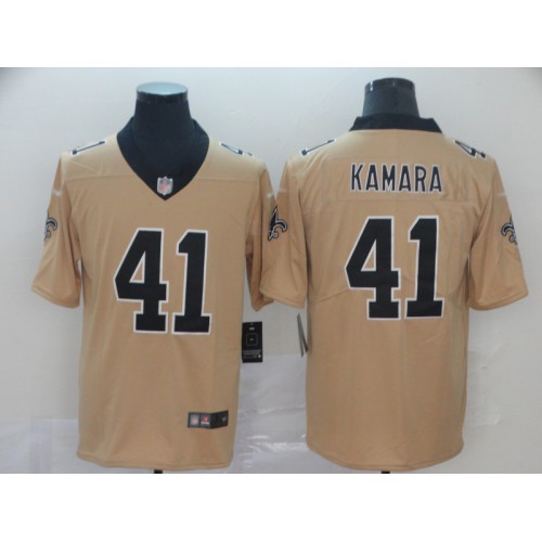 Nike New Orleans Saints #41 Alvin Kamara Gold Men’s Stitched NFL Limited Inverted Legend Jersey