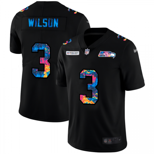 Seattle Seahawks #3 Russell Wilson Men’s Nike Multi-Color Black 2020 NFL Crucial Catch Vapor Untouchable Limited Jersey