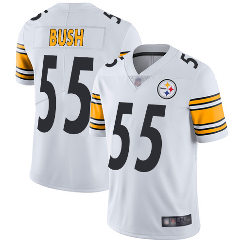 Nike Pittsburgh Steelers #55 Devin Bush White Men’s Stitched NFL Vapor Untouchable Limited Jersey