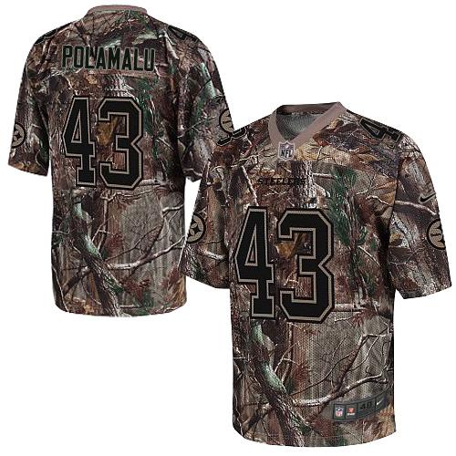 Nike Pittsburgh Steelers #43 Troy Polamalu Camo Men’s Stitched NFL Realtree Elite Jersey