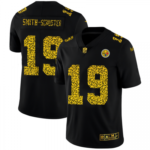 Pittsburgh Steelers #19 JuJu Smith-Schuster Men’s Nike Leopard Print Fashion Vapor Limited NFL Jersey Black