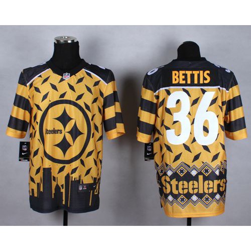 Nike Pittsburgh Steelers #36 Jerome Bettis Gold Men’s Stitched NFL Elite Noble Fashion Jersey
