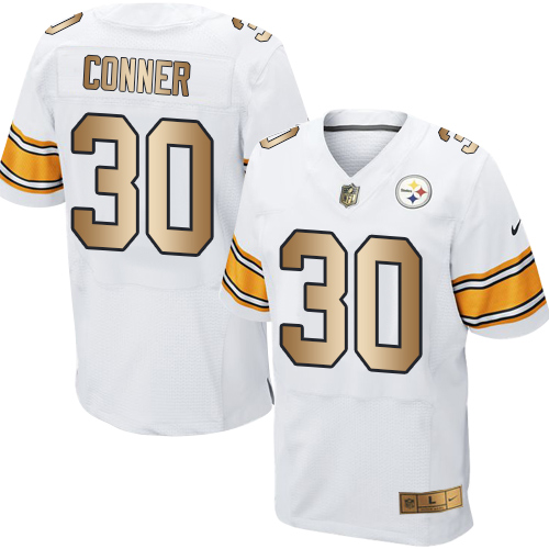 Nike Pittsburgh Steelers #30 James Conner White Men’s Stitched NFL Elite Gold Jersey