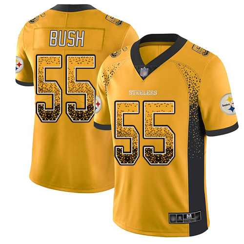 Nike Pittsburgh Steelers #55 Devin Bush Gold Men’s Stitched NFL Limited Rush Drift Fashion Jersey