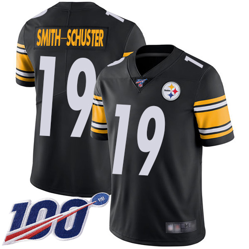 Nike Pittsburgh Steelers #19 JuJu Smith-Schuster Black Team Color Men’s Stitched NFL 100th Season Vapor Limited Jersey