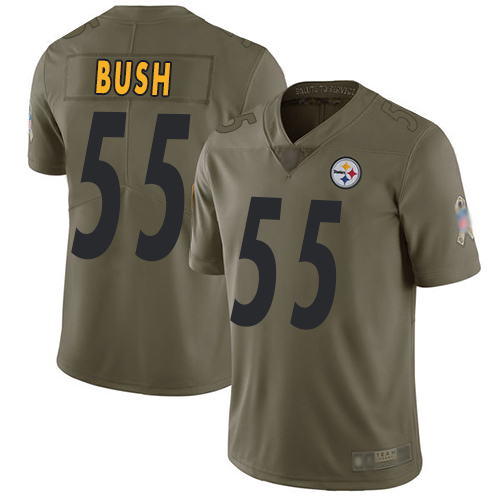 Nike Pittsburgh Steelers #55 Devin Bush Olive Men’s Stitched NFL Limited 2017 Salute to Service Jersey