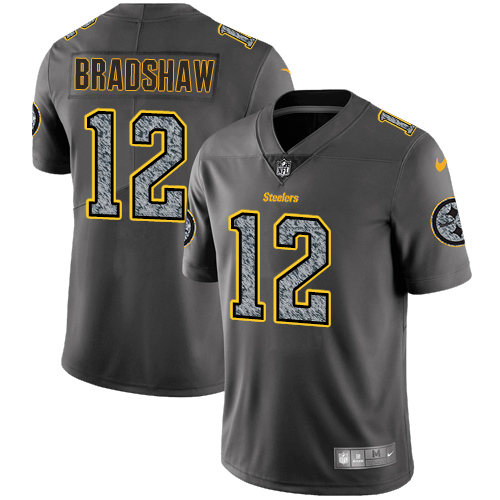 Nike Pittsburgh Steelers #12 Terry Bradshaw Gray Static Men’s Stitched NFL Vapor Untouchable Limited Jersey
