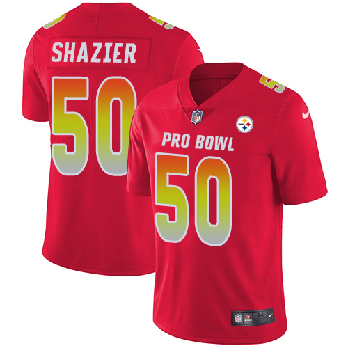 Nike Pittsburgh Steelers #50 Ryan Shazier Red Men’s Stitched NFL Limited AFC 2018 Pro Bowl Jersey