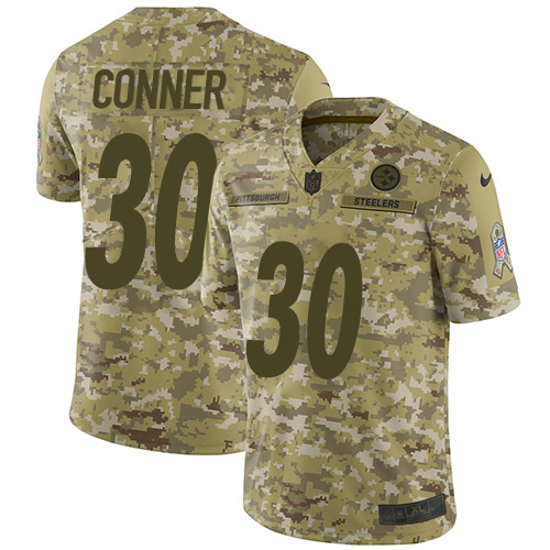 Nike Pittsburgh Steelers #30 James Conner Camo Men’s Stitched NFL Limited 2018 Salute To Service Jersey