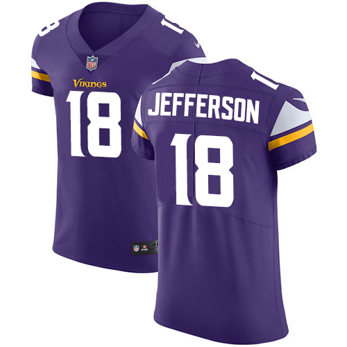Nike Minnesota Vikings #18 Justin Jefferson Purple Team Color Men’s Stitched NFL Vapor Untouchable Elite Jersey