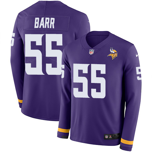 Nike Minnesota Vikings #55 Anthony Barr Purple Team Color Men’s Stitched NFL Limited Therma Long Sleeve Jersey