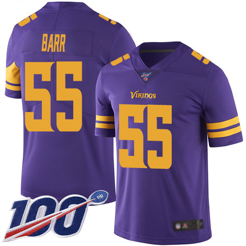 Nike Minnesota Vikings #55 Anthony Barr Purple Men’s Stitched NFL Limited Rush 100th Season Jersey
