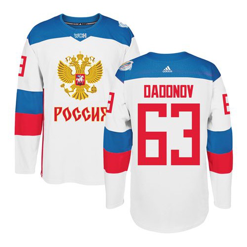 Team Russia #63 Evgenii Dadonov White 2016 World Cup Stitched NHL Jersey