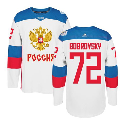 Team Russia #72 Sergei Bobrovsky White 2016 World Cup Stitched NHL Jersey