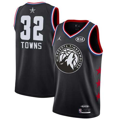 Nike Timberwolves #32 Karl-Anthony Towns Black NBA Jordan Swingman 2019 All-Star Game Jersey