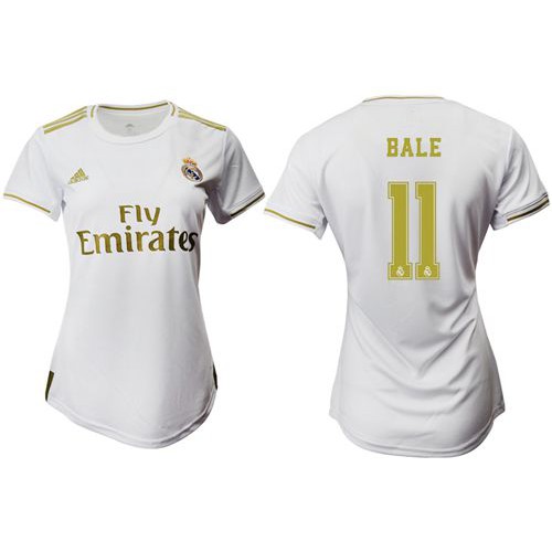Women’s Real Madrid #11 Bale Home Soccer Club Jersey