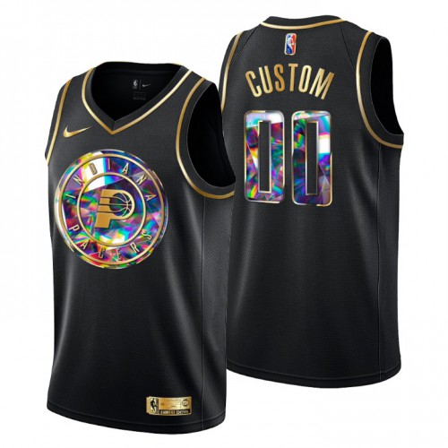 Indiana Pacers Custom Men’s Golden Edition Diamond Logo 2021/22 Swingman Jersey – Black