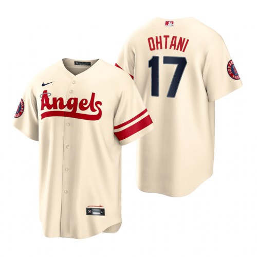 Los Angeles Los Angeles Angels #17 Shohei Ohtani Cream Men’s MLB Nike 2022 City Connect Game Jersey Men’s