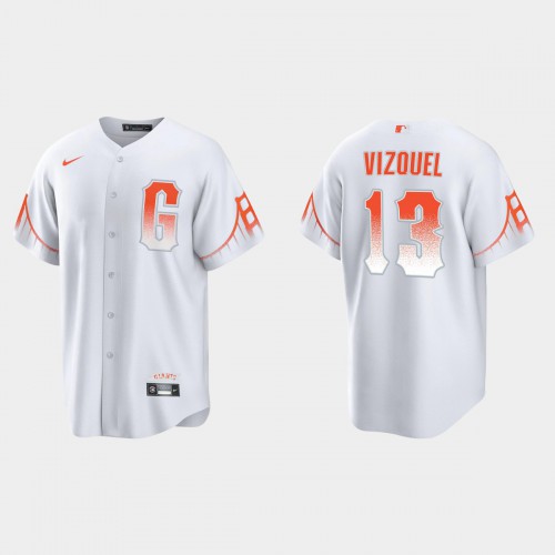 San Francisco San Francisco Giants #13 Omar Vizquel Men’s 2021 City Connect White Fan’s Version Jersey Men’s