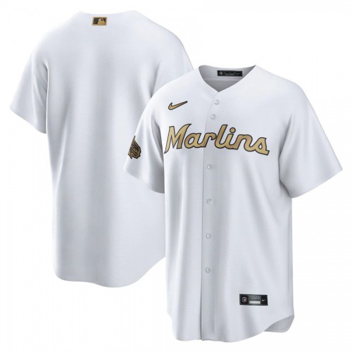 Miami Miami Marlins Blank Men’s Nike White 2022 MLB All-Star Game Replica Jersey Men’s