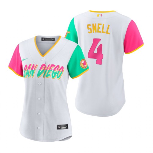 San Diego San Diego Padres #4 Blake Snell 2022 City Connect Women’s Nike Games Jersey – White Womens