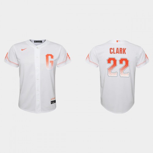 San Francisco San Francisco Giants #22 Will Clark Youth 2021 City Connect White Jersey Youth