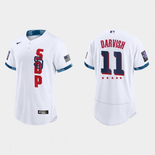San Diego San Diego Padres #11 Yu Darvish 2021 Mlb All Star Game Authentic White Jersey Men’s