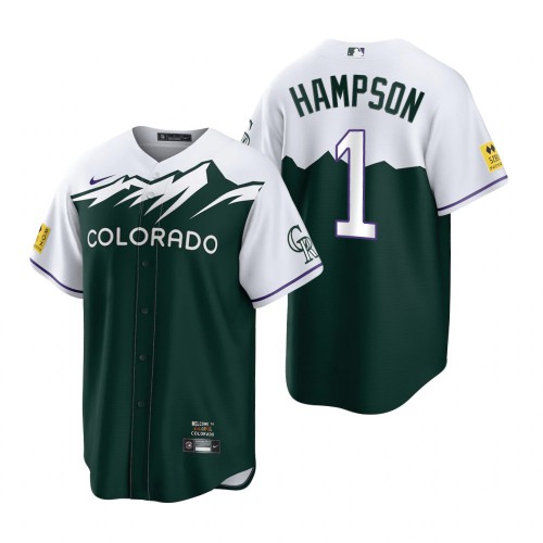 Colorado Colorado Rockies #1 Garrett Hampson Green Men’s MLB Nike 2022 City Connect Game Jersey Men’s