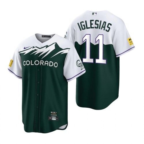 Colorado Colorado Rockies #11 Jose Iglesias Green Men’s MLB Nike 2022 City Connect Game Jersey Men’s