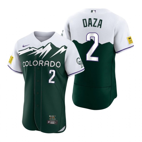 Colorado Colorado Rockies #2 Yonathan Daza Green Men’s MLB Nike Authentic 2022 City Connect Jersey Men’s