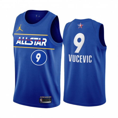 Men’s #9 Nikola Vucevic Jordan Brand Blue 2021 NBA All-Star Game Swingman Finished Jersey Men’s