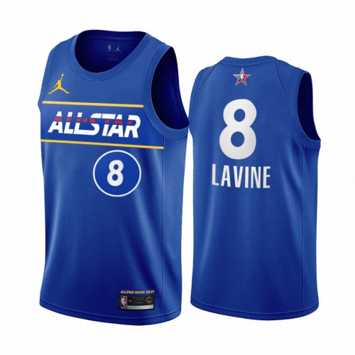 Men’s #8 Zach Lavine Jordan Brand Blue 2021 NBA All-Star Game Swingman Finished Jersey Men’s