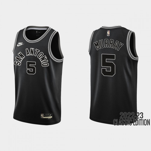 San Antonio San Antonio Spurs #5 Dejounte Murray Black Men’s Nike NBA 2022-23 Classic Edition Jersey Men’s