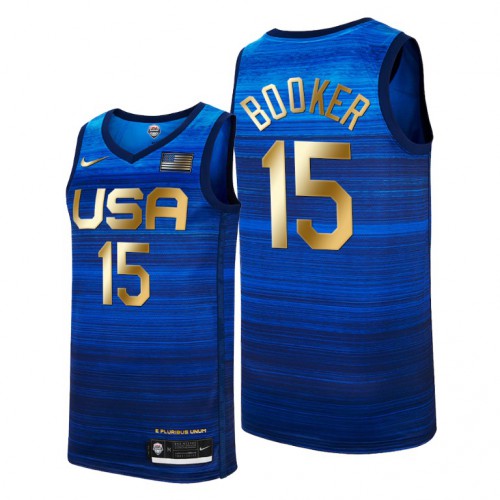 USA Dream Team #15 Devin Booker 2021 Tokyo Olymipcs Nike Basketball Jersey Blue Men’s